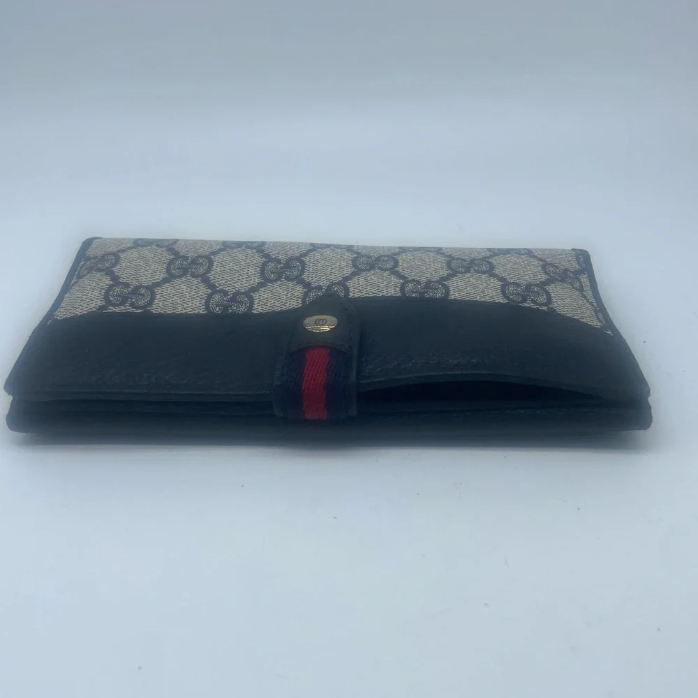 Gucci Beige Brown GG Monogram Continental Wallet with leatherTrim